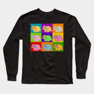 Lop Rabbit Popart French Holland Mini Rabbits Andy Warhol Inspired Bright Cute Bunny Bunnies Long Sleeve T-Shirt